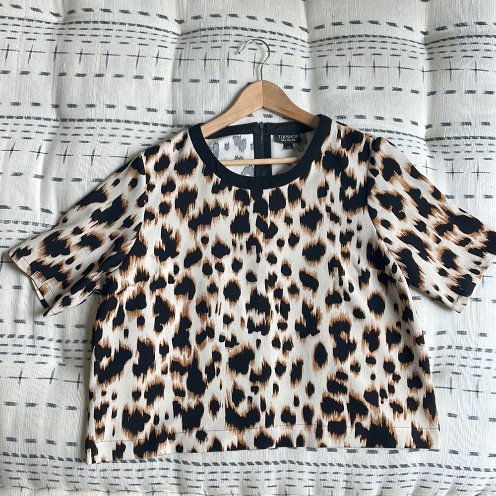 TopShop Leopard Print Cropped Top